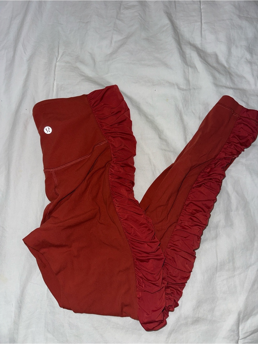 lululemon athletica Girls' Ruffle Edge Leggings - Deep Red